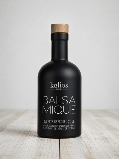 Kalios Balsamico mit Petimezi 250 ml | Griechischer Balsamico von Kalios | Kalios Balsamico 5 Jahre im Eichenfass gereift | Balsamico mit griechischem Petimezi | Kalios Balsamico online kaufen